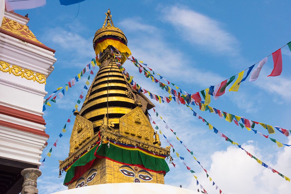 Stupa of Swayambhunath-Kathmandu-Nepal art print by Keren Su for $57.95 CAD