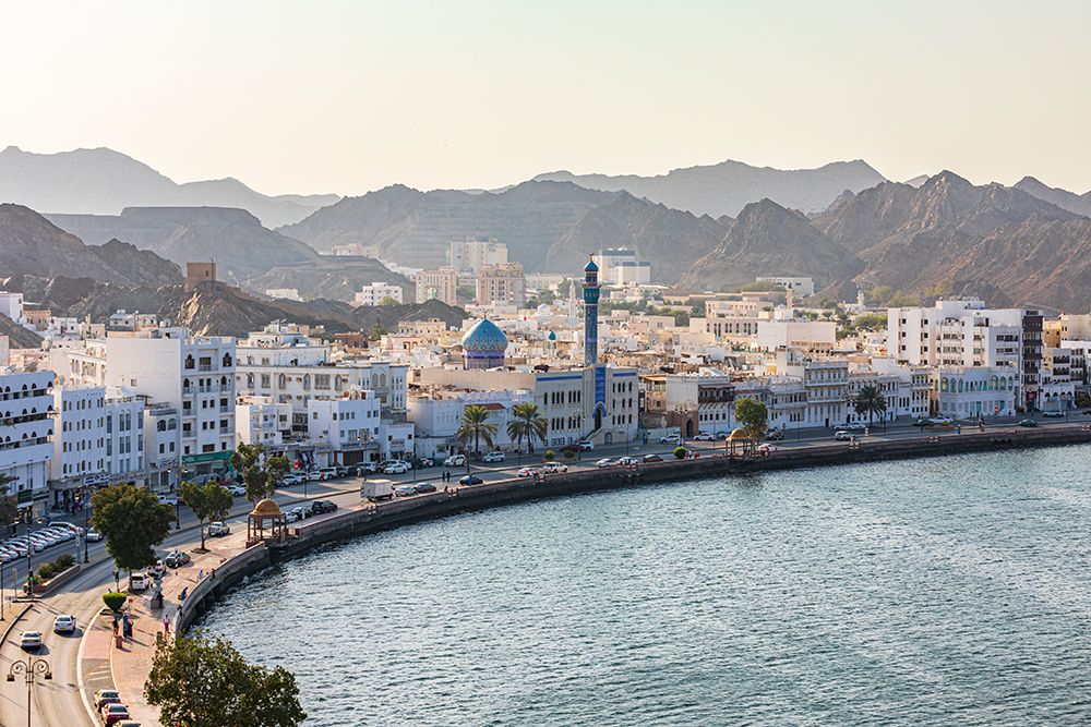 Middle East-Arabian Peninsula-Oman-Muscat-Muttrah-The waterfront and harbor in Muttrah art print by Emily Wilson for $57.95 CAD