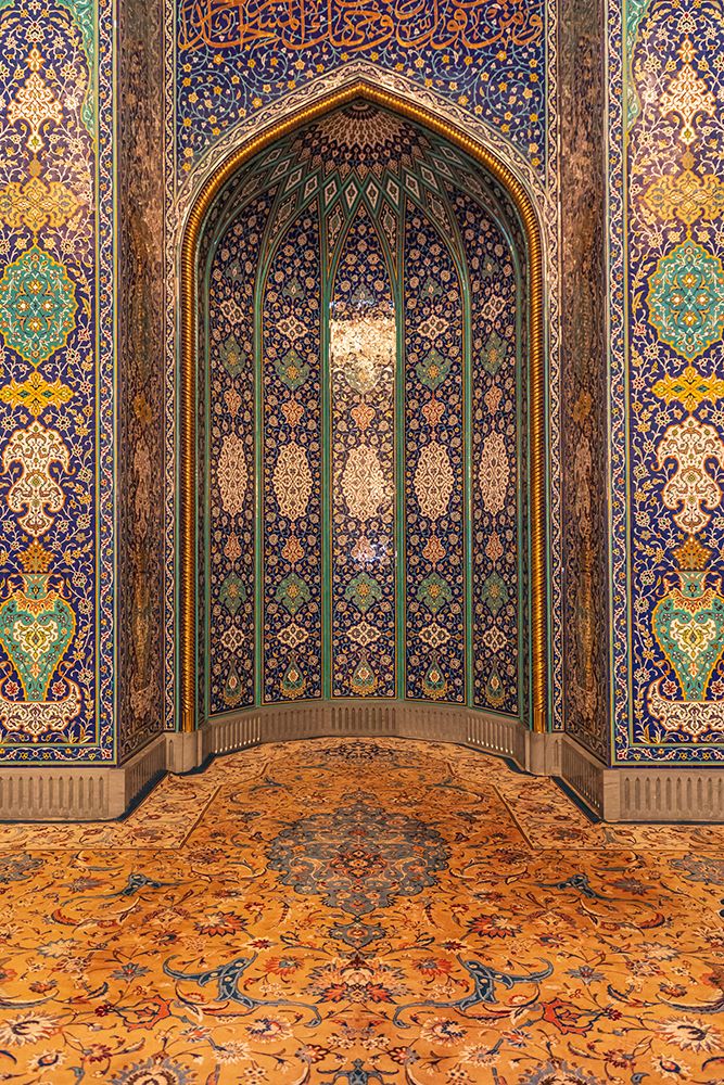 Middle East-Arabian Peninsula-Oman-Muscat-Decorative apse-Sultan Qaboos Grand Mosque in Muscat art print by Emily Wilson for $57.95 CAD