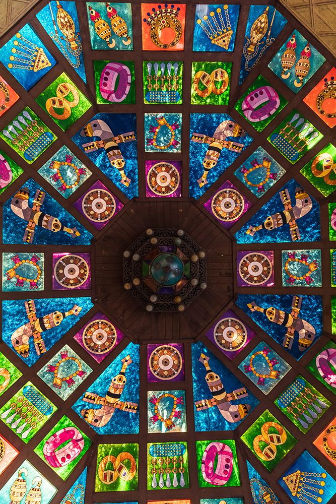 Middle East-Arabian Peninsula-Oman-Muscat-Muttrah-Stained glass ceiling in the Muttrah souk art print by Emily Wilson for $57.95 CAD