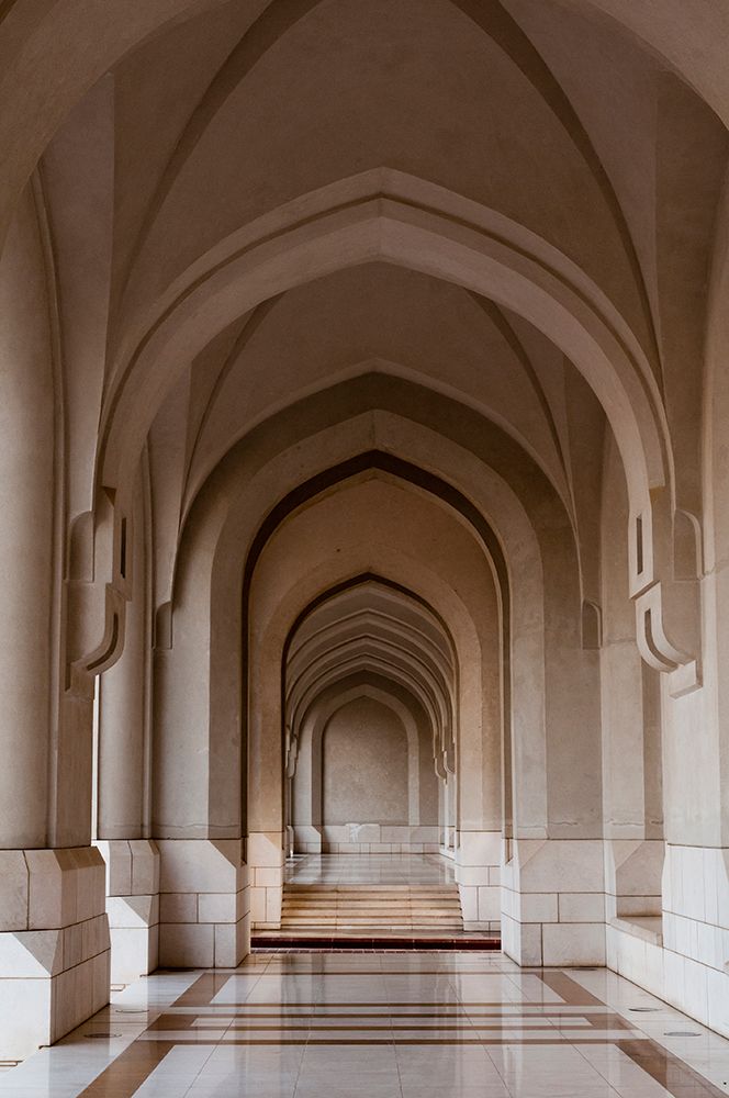 An arched walkway in Sultan Qabooss palace-Al -Alam Palace-Muscat-Oman art print by Sergio Pitamitz for $57.95 CAD