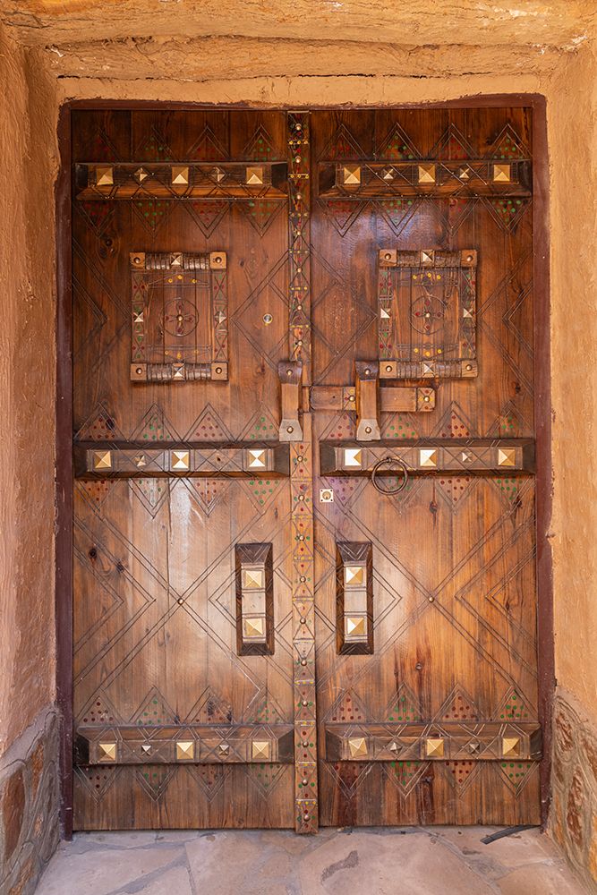 Ushaiger Heritage Village, Riyadh, Saudi Arabia. Decorative old wooden door. art print by Emily M. Wilson for $57.95 CAD