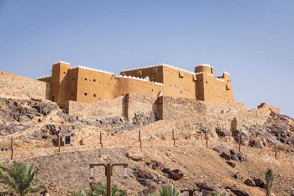 Saudi Arabia, Hail Province, Hail. Qishlah Palace on a hill overlooking Hail. art print by Emily M. Wilson for $57.95 CAD