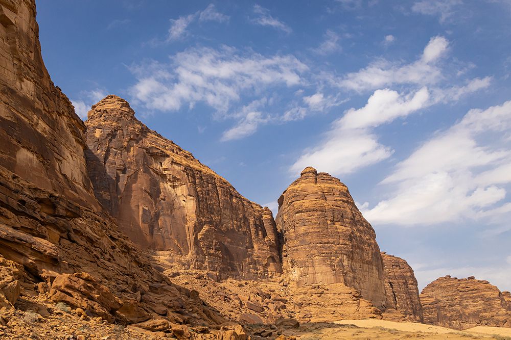Saudi Arabia, Medina, Al-Ula. Desert mountains at the Dadan visitor center, site of ancient kingdom art print by Emily M. Wilson for $57.95 CAD