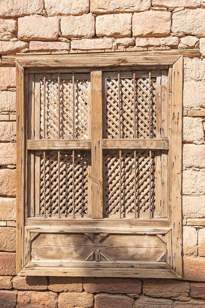 Saudi Arabia, Medina. Barred and shuttered wooden window in old town Al-Ula. art print by Emily M. Wilson for $57.95 CAD
