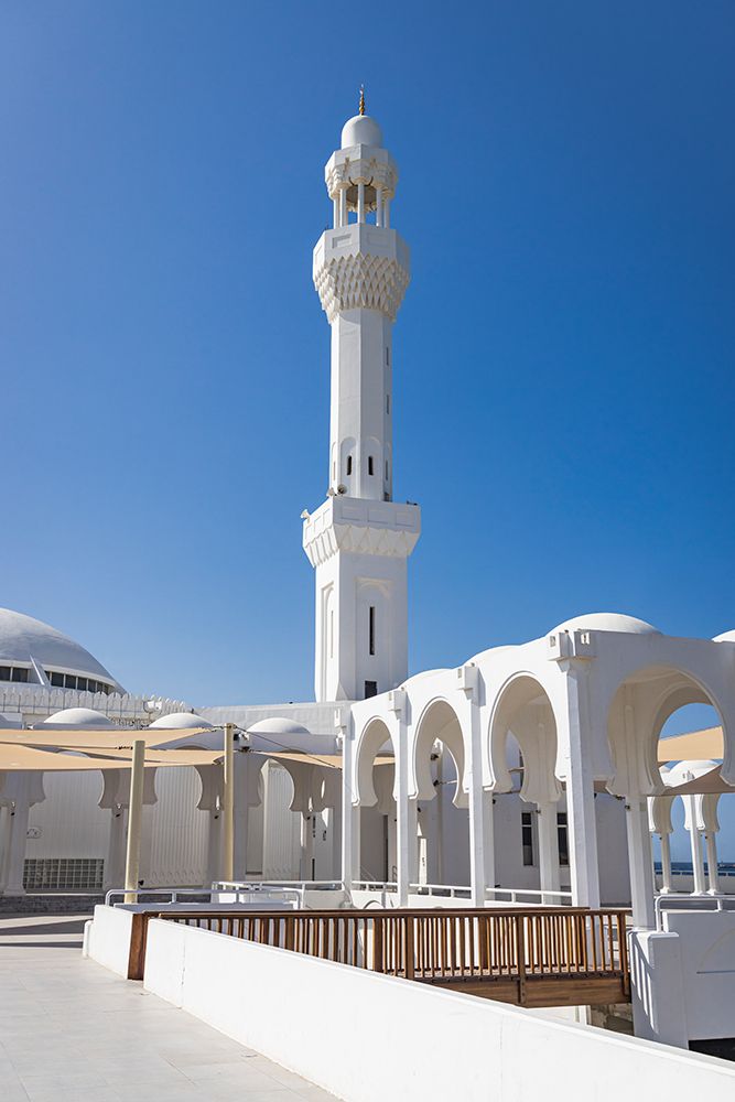 Saudi Arabia, Mecca Province, Jeddah. The Al-Ramah mosque on the waterfront of Jeddah. art print by Emily M. Wilson for $57.95 CAD