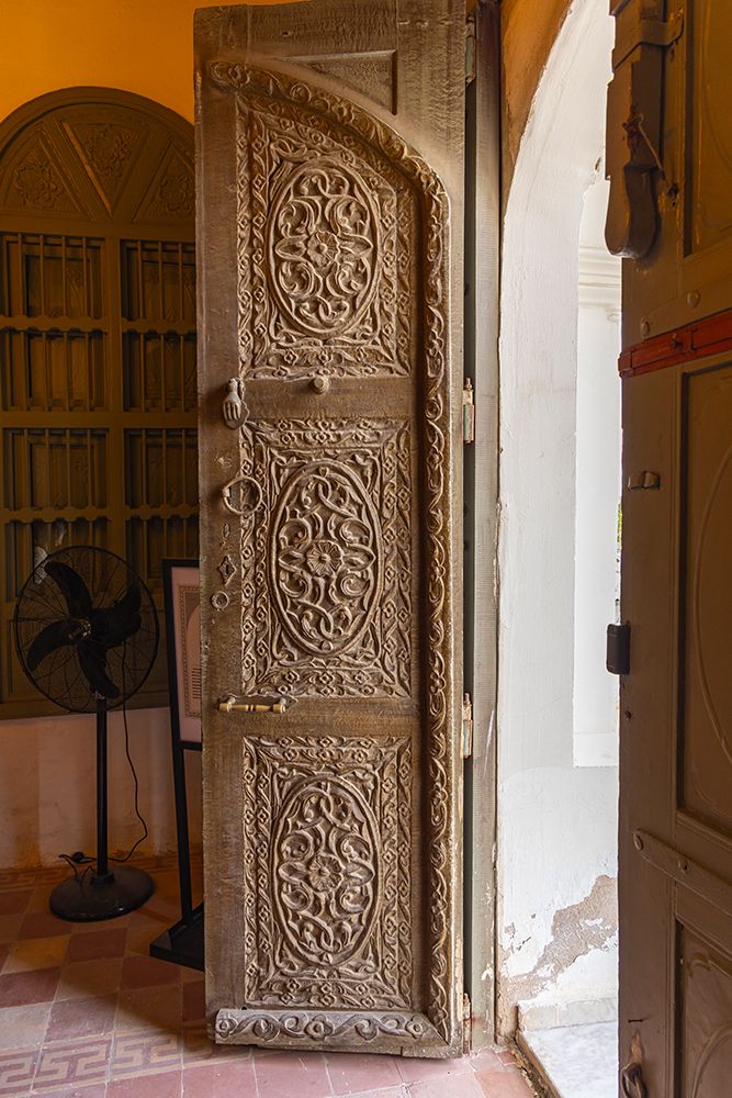 Saudi Arabia, Mecca Province, Jeddah. Ornately carved wooden door in the Al-Balad district. art print by Emily M. Wilson for $57.95 CAD