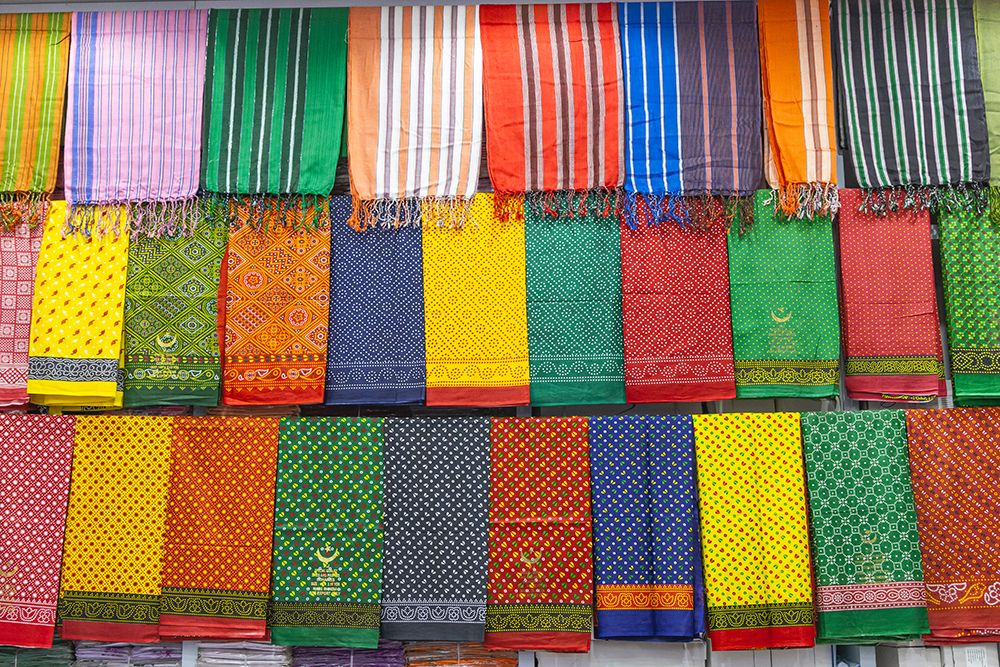 Saudi Arabia, Mecca, Jeddah, Al-Balad. Colorful cloth in the Al-Balad historical district of Jeddah art print by Emily M. Wilson for $57.95 CAD