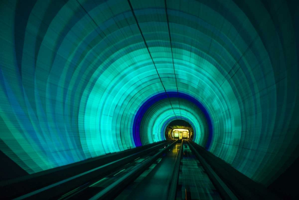 Singapore Colorful railroad tunnel under a river art print by Jim Zuckerman for $57.95 CAD