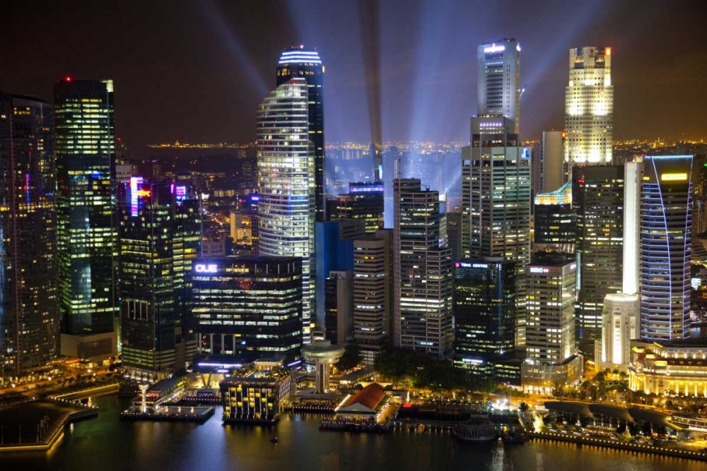 Singapore Downtown overview at night art print by Jim Zuckerman for $57.95 CAD