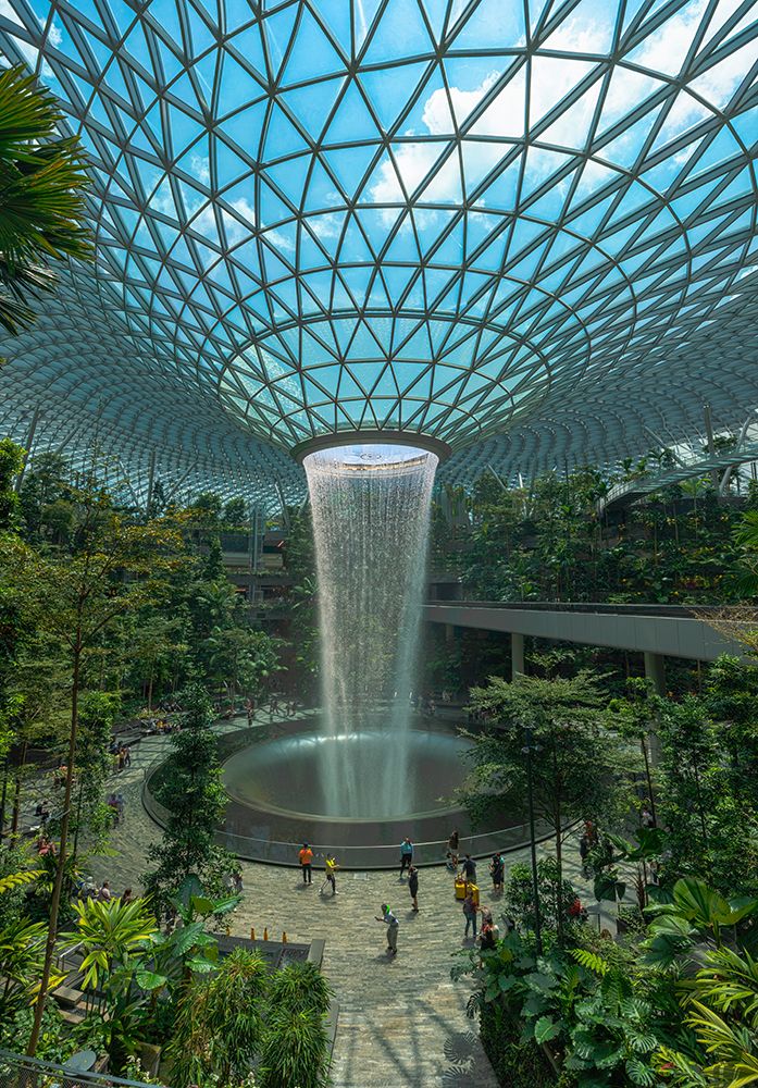 Singapore Waterfall and tropical environment at Singapore Airport art print by Jaynes Gallery for $57.95 CAD