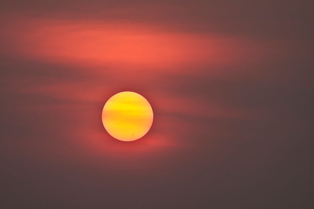 Thailand-Bangkok Sunset in a hazy sky art print by Tom Haseltine for $57.95 CAD