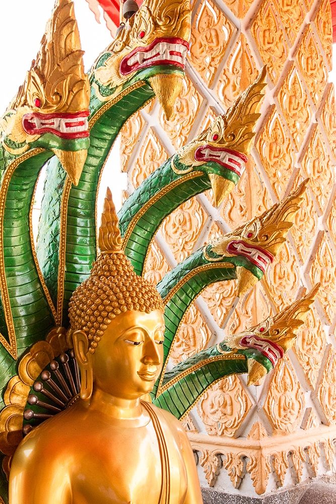 Thailand-Buddha statue surrounded by dragons art print by Tom Haseltine for $57.95 CAD