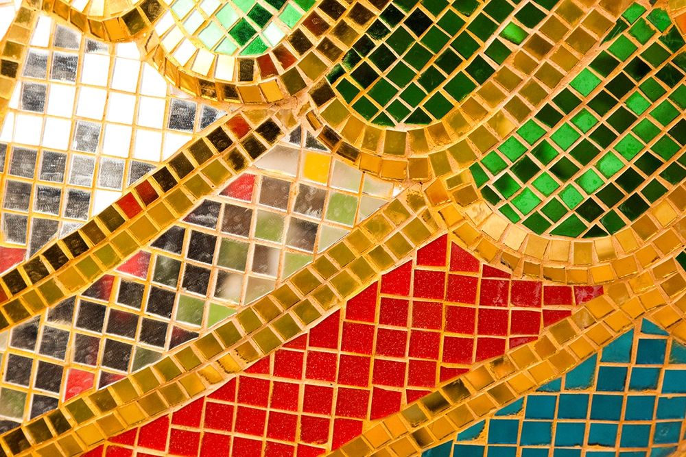 Thailand-Colorful mosaic abstract art print by Tom Haseltine for $57.95 CAD