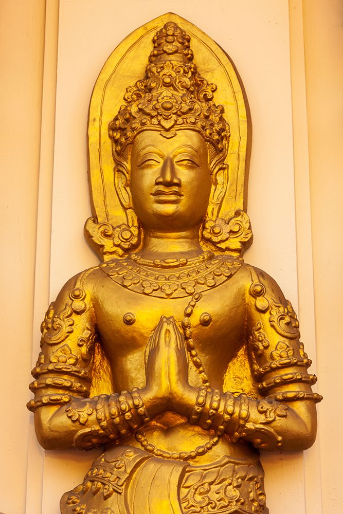 Chiang Mai- Thailand. Wat Phan On. Buddha statue wall decoration. art print by Tom Haseltine for $57.95 CAD