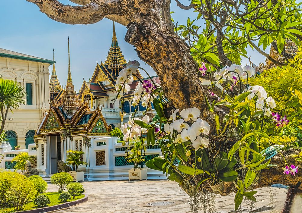 Colorful Grand Palace, Bangkok, Thailand. Palace was home of King of Thailand from 1782 to 1925 art print by William Perry for $57.95 CAD