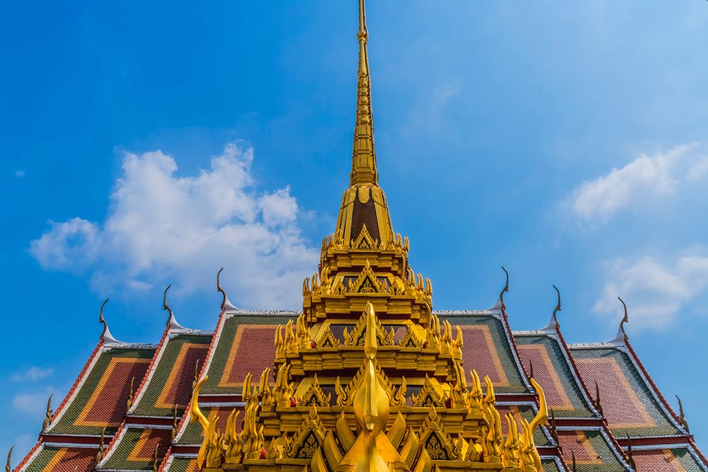 Ornate spire, Loha Prasat, Wat Ratchanatdaram, Worawihan, Bangkok, Thailand. 37 Spires. art print by William Perry for $57.95 CAD