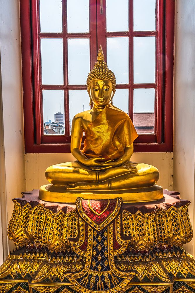 Golden Buddha Loha Prasat, Wat Ratchanatdaram, Worawihan, Bangkok, Thailand. art print by William Perry for $57.95 CAD