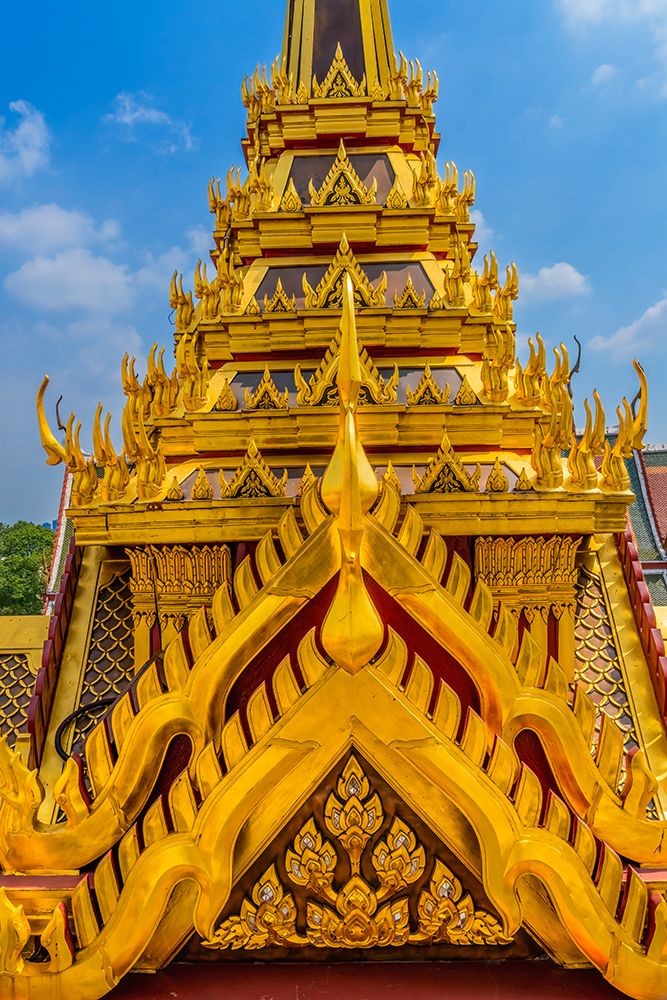 Ornate spire, Loha Prasat, Wat Ratchanatdaram, Worawihan, Bangkok, Thailand. art print by William Perry for $57.95 CAD