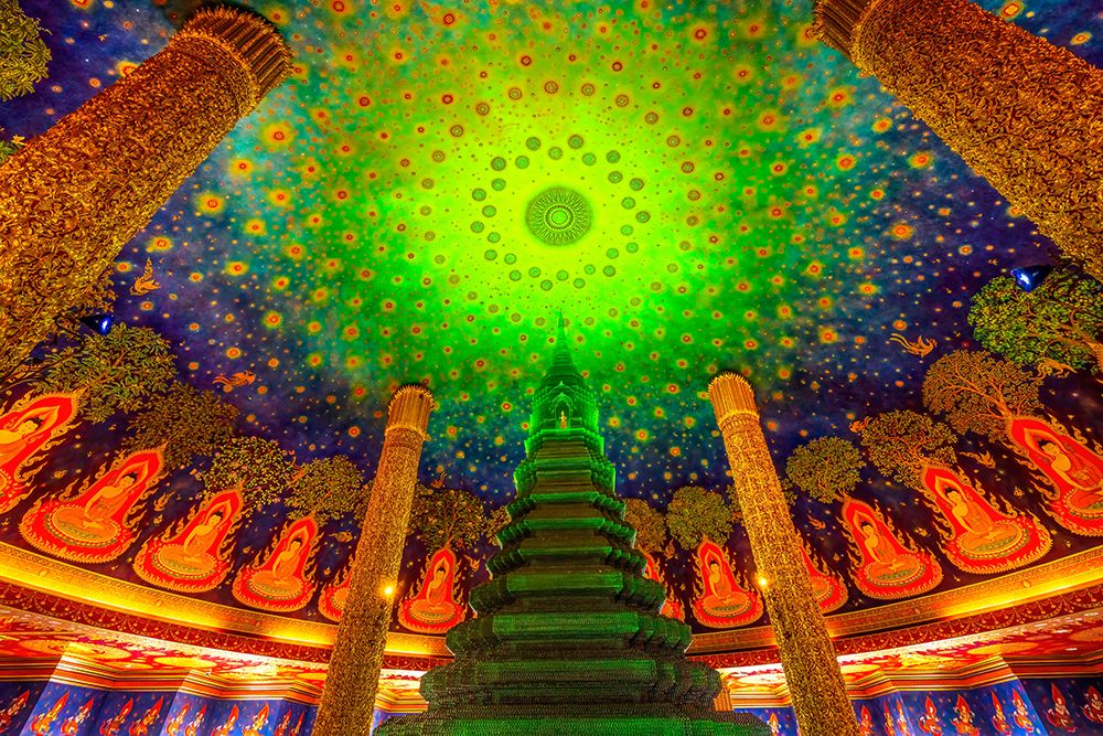 Maharatchamongkhon Stupa, Wat Paknam Bhasicharoen, Bangkok, Thailand. Temple established in 1600s. art print by William Perry for $57.95 CAD