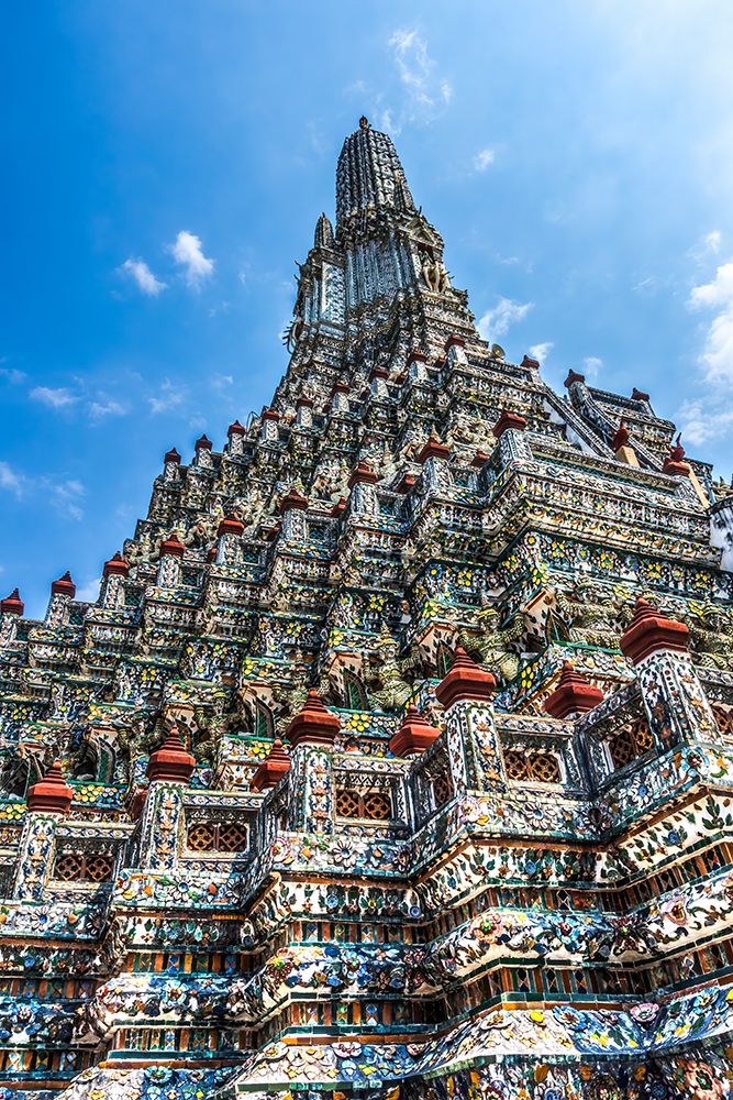 Ceramic warrior elephant, central prang, Wat Arun, Buddhist Temple of Dawn, Bangkok, Thailand. art print by William Perry for $57.95 CAD