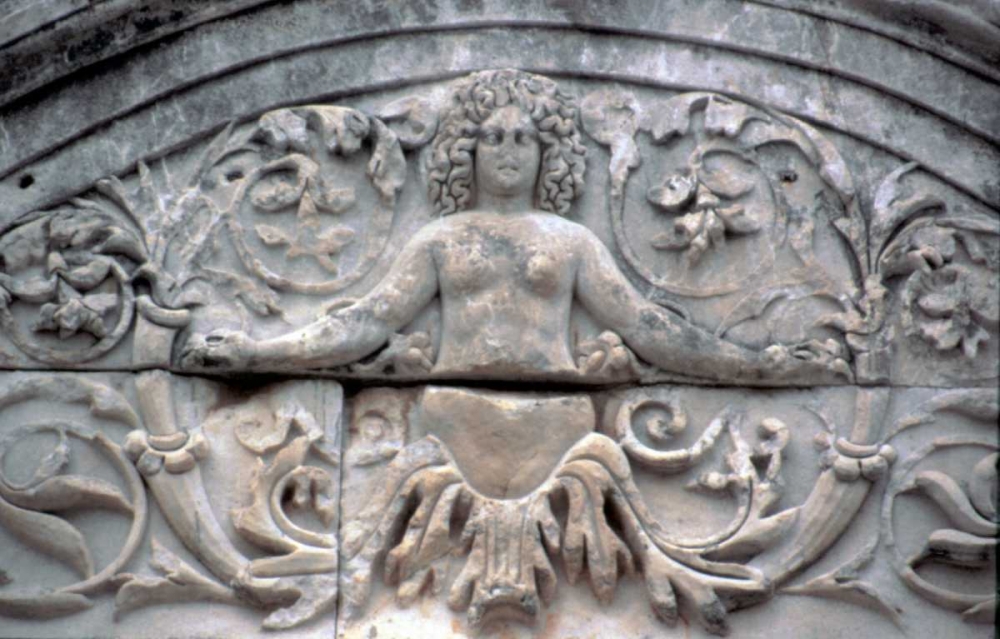 Turkey, Ephesus Carving of a goddess on a ruin art print by Nancy Noble Gardner for $57.95 CAD