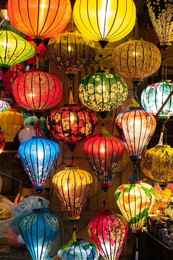 Vietnam-Colorful lamps for sale art print by Tom Norring for $57.95 CAD