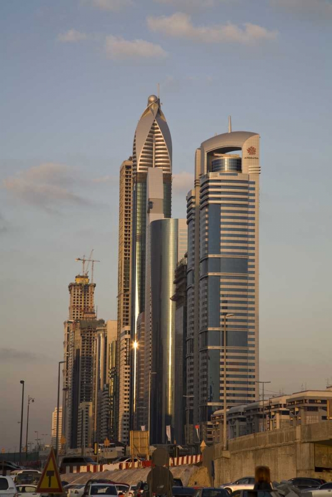 UAE, Dubai Towers along Sheik Zayed Road art print by Bill Young for $57.95 CAD