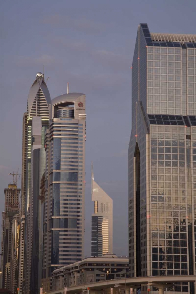 UAE, Dubai Towers along Sheik Zayed Road art print by Bill Young for $57.95 CAD