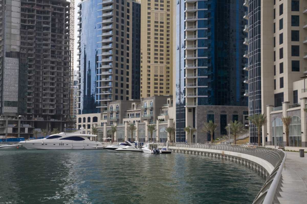 UAE, Dubai, Marina Sidewalk along marina bay art print by Bill Young for $57.95 CAD
