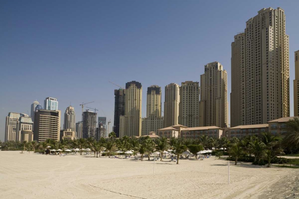UAE, Dubai, Marina Jumeirah Beach buildings art print by Bill Young for $57.95 CAD