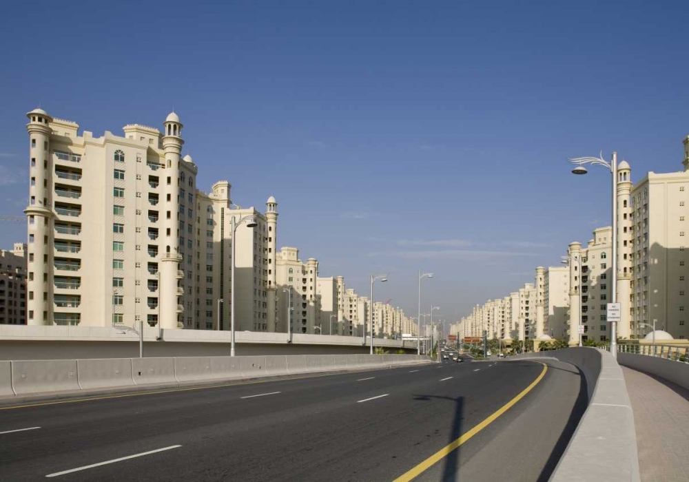UAE, Dubai Road into the Palm Jumeirah art print by Bill Young for $57.95 CAD