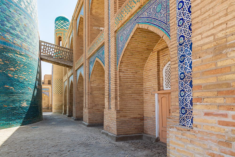 Khiva, Xorazm Region, Uzbekistan, Central Asia. Alley adjacent to the Kalta Minor Minaret. art print by Emily M. Wilson for $57.95 CAD