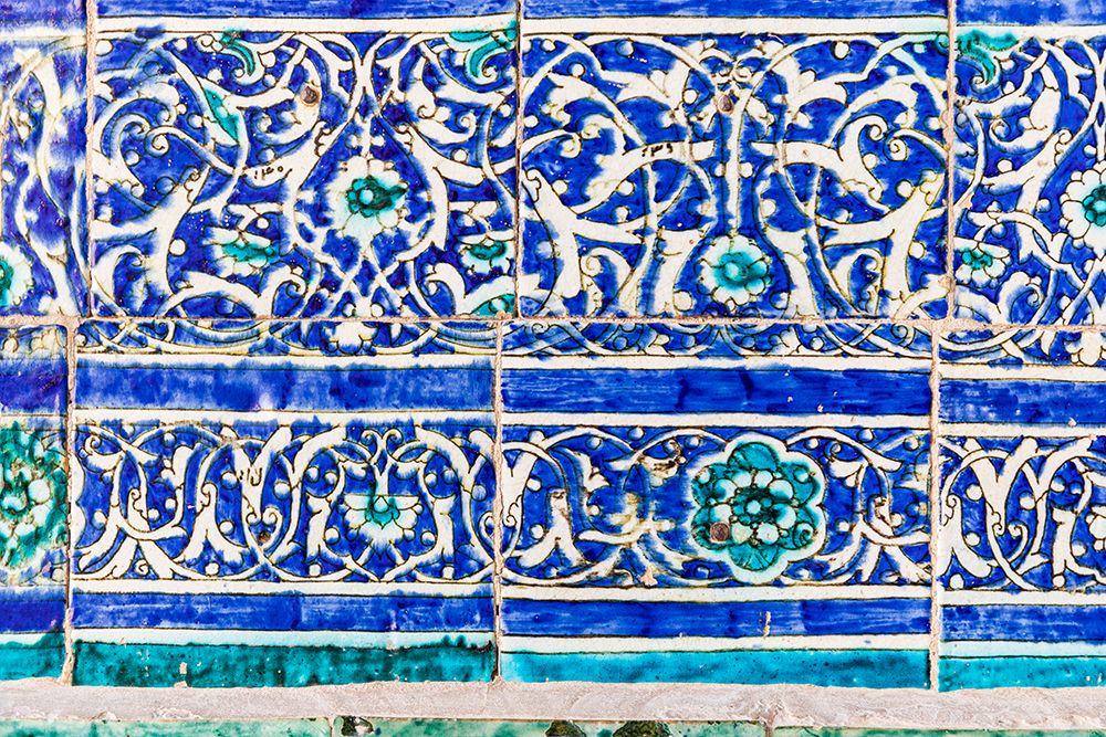 Khiva, Xorazm Region, Uzbekistan, Central Asia. Traditional decorative tile on the Khan Palace. art print by Emily M. Wilson for $57.95 CAD
