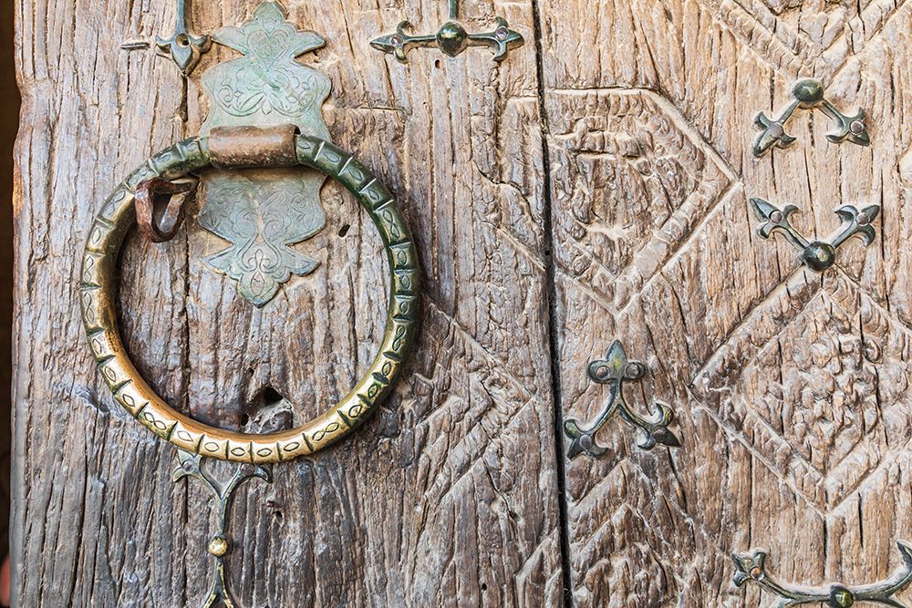 Khiva, Xorazm Region, Uzbekistan, Central Asia. Antique brass door knocker. art print by Emily M. Wilson for $57.95 CAD