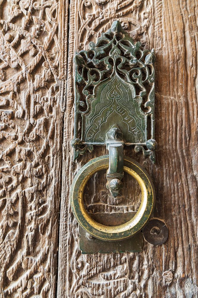 Khiva, Xorazm Region, Uzbekistan, Central Asia. Antique brass door knocker. art print by Emily M. Wilson for $57.95 CAD