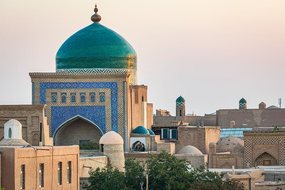 Khiva, Xorazm Region, Uzbekistan, Central Asia. Dome on the Islam Khodja Madrasa. art print by Emily M. Wilson for $57.95 CAD