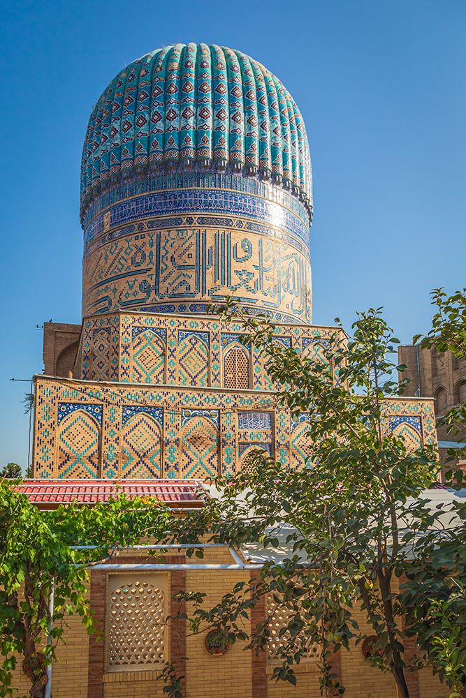 Samarkand, Uzbekistan, Central Asia. The ribbed dome of the Bibi Khanym Mosque. art print by Emily M. Wilson for $57.95 CAD