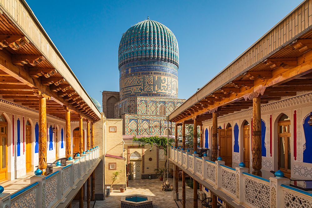 Samarkand, Uzbekistan, Central Asia. The ribbed dome of the Bibi Khanym Mosque. art print by Emily M. Wilson for $57.95 CAD