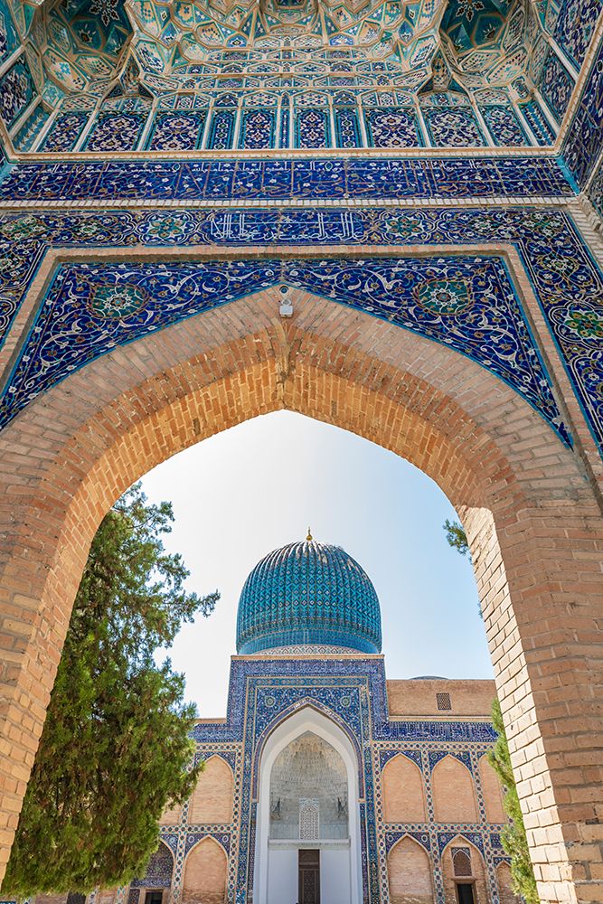 Samarkand, Uzbekistan, Central Asia. The beautifully decorated Gur-i Amir Mausoleum. art print by Emily M. Wilson for $57.95 CAD
