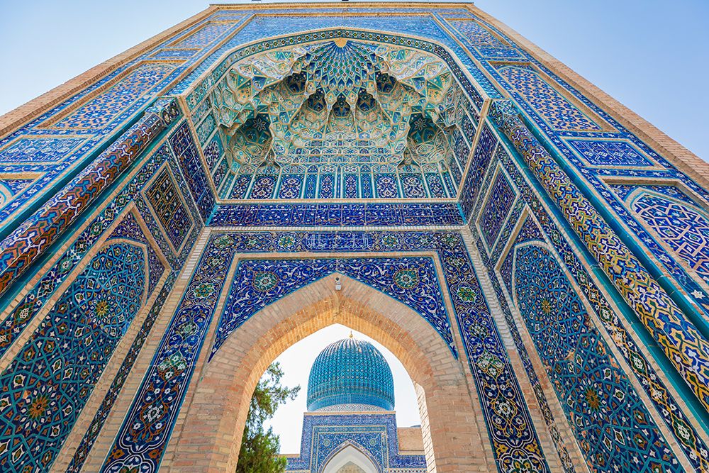Samarkand, Uzbekistan, Central Asia. The beautifully decorated Gur-i Amir Mausoleum. art print by Emily M. Wilson for $57.95 CAD