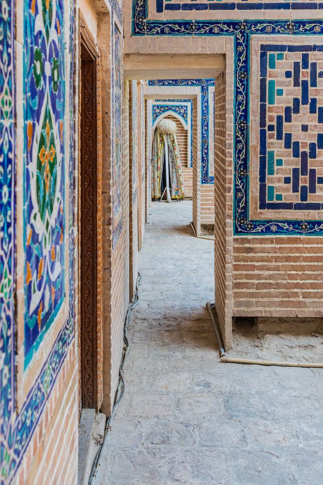 Samarkand, Uzbekistan, Central Asia. Decorative tile on a building in the Registan. art print by Emily M. Wilson for $57.95 CAD