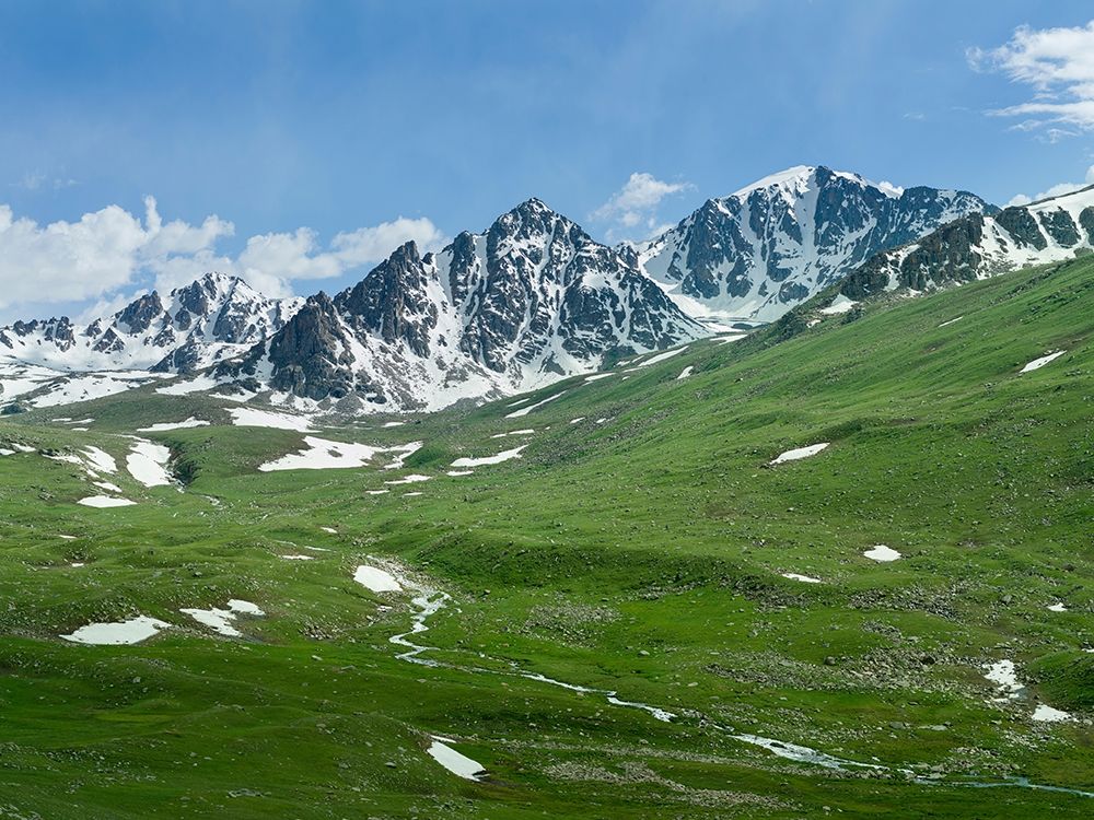 Landscape at the Otmok mountain pass in the Tien Shan or heavenly mountains-Kyrgyzstan art print by Martin Zwick for $57.95 CAD