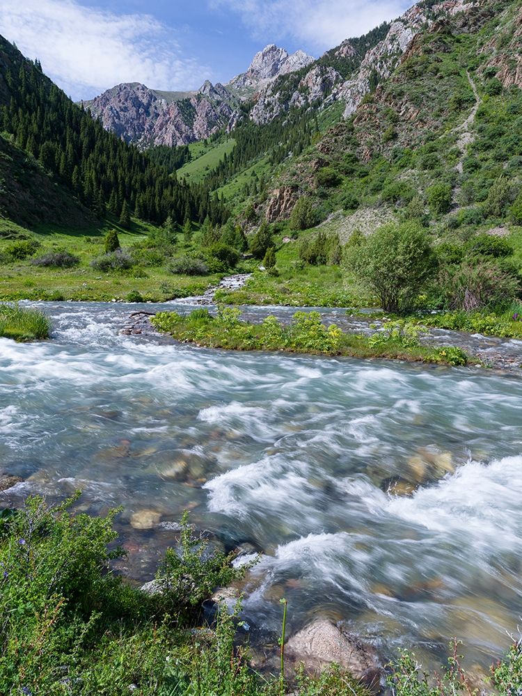 Landscape in the National Park Besch Tasch in the Talas Alatoo mountain range art print by Martin Zwick for $57.95 CAD