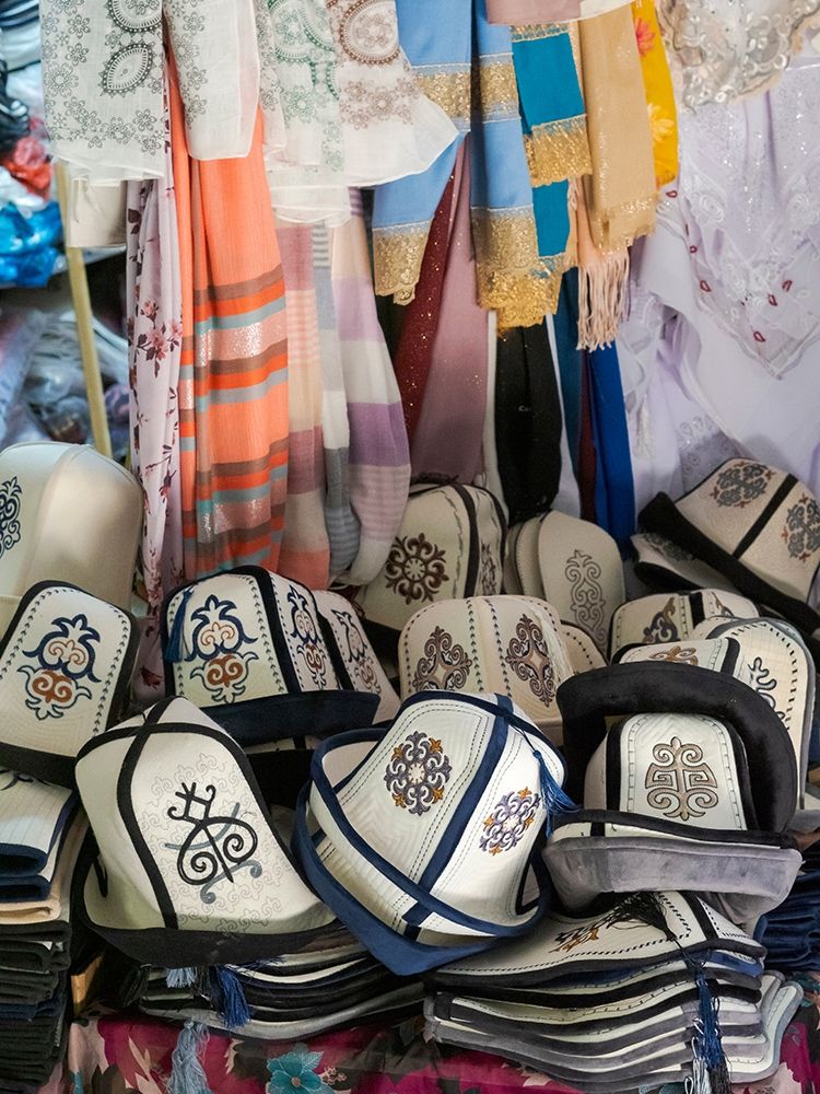 Kalpak (Al-Kalpak)-the traditional felt hat of Kyrgyzstan Jayma Bazaar-one of the greatest tradition art print by Martin Zwick for $57.95 CAD