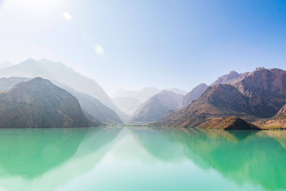 Iskanderkul-Sughd Province-Tajikistan Misty mountains above Iskanderkul Lake art print by Emily Wilson for $57.95 CAD