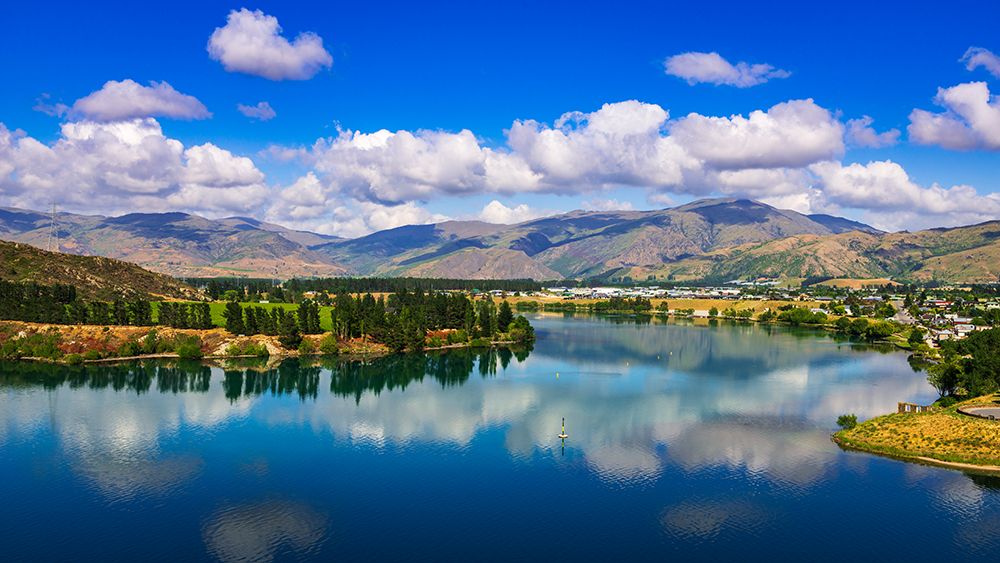 The Kawarau river and town of Cromwell-Central Otago-South Island-New Zealand art print by Russ Bishop for $57.95 CAD