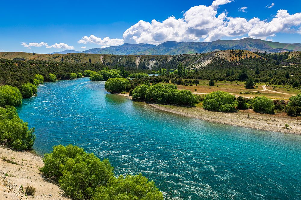 River view from the Upper Clutha River Track-Central Otago-South Island-New Zealand art print by Russ Bishop for $57.95 CAD