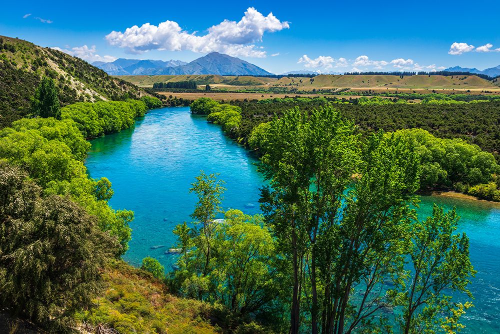 River view from the Upper Clutha River Track-Central Otago-South Island-New Zealand art print by Russ Bishop for $57.95 CAD