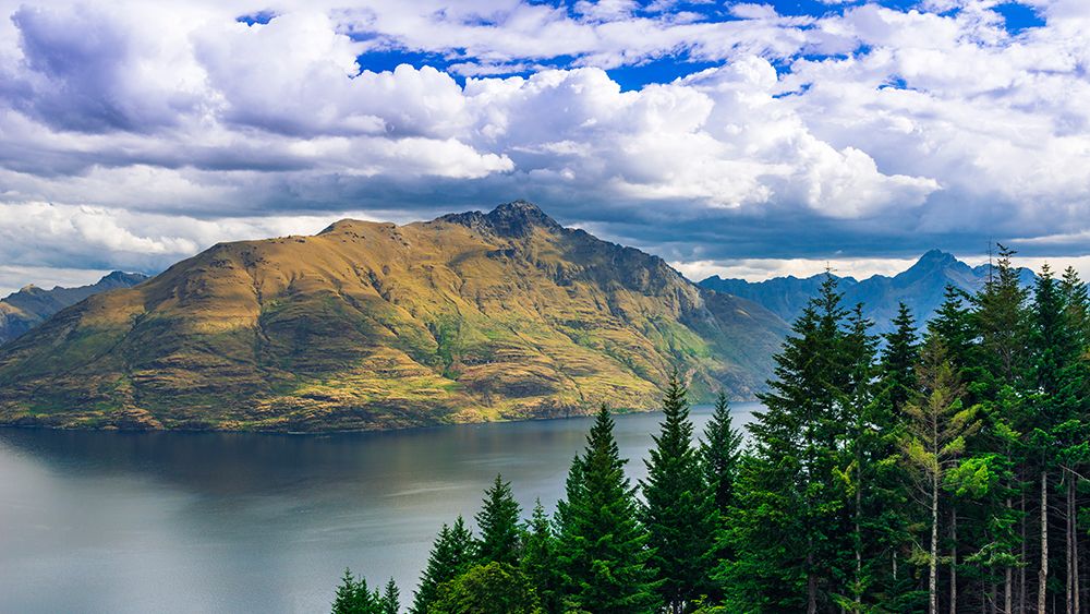 Cecil Peak above Lake Wakatipu-Queenstown-Otago-South Island-New Zealand art print by Russ Bishop for $57.95 CAD